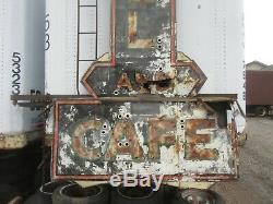 Vintage old antique neon hotel Cafe sign yard art rat rod shop man cave