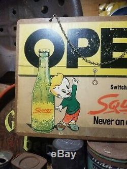 Vintage old bait tackle squirt soda sign gas station general store hunting