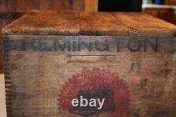 Vtg Antique Old Remington Typewriter Ship Crate Wood Wooden Box Advertising Sign