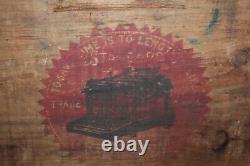 Vtg Antique Old Remington Typewriter Ship Crate Wood Wooden Box Advertising Sign