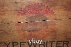 Vtg Antique Old Remington Typewriter Ship Crate Wood Wooden Box Advertising Sign