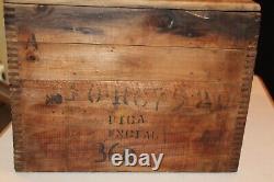 Vtg Antique Old Remington Typewriter Ship Crate Wood Wooden Box Advertising Sign