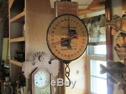 Vtg Antique Purina Feed Saver Cow Culler Hanging Scale Sign Ad Old General Store