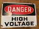 Vtg Danger High Voltage Electric Power Ready Made Sign Co Ny Antique 1930s Old
