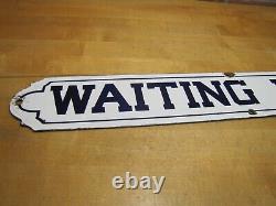 WAITING ROOM Original Old Porcelain Sign Railroad Business Doctor Shop Pub Ad