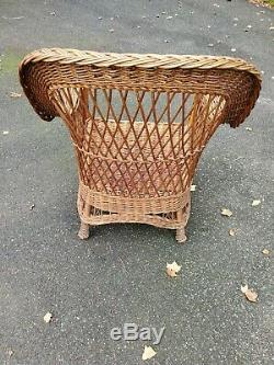 WICKER arm CHAIR natural BAR HARBOR antique ORIGINAL old vtg DELIVERY AVAILABLE