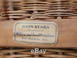 WICKER arm CHAIR natural BAR HARBOR antique ORIGINAL old vtg DELIVERY AVAILABLE