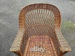 WICKER arm CHAIR natural BAR HARBOR antique ORIGINAL old vtg DELIVERY AVAILABLE