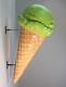 Wall Mount Lime Ice Cream Cone Sherbert Advertising Street Sign Old Waffle Shop