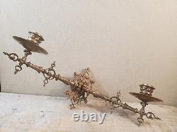 Wall candle holder sconce antique Victorian adjustable double arm