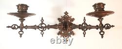 Wall candle holder sconce antique Victorian adjustable double arm