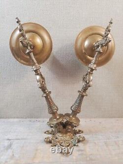 Wall candle holder sconce antique Victorian adjustable double arm