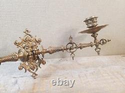 Wall candle holder sconce antique Victorian adjustable double arm