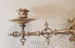 Wall candle holder sconce antique Victorian adjustable double arm