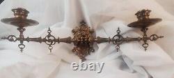 Wall candle holder sconce antique Victorian adjustable double arm