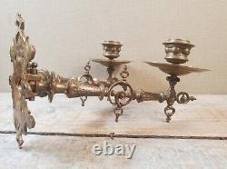 Wall candle holder sconce antique Victorian adjustable double arm