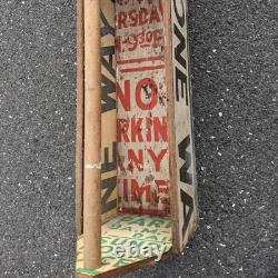 Wood Tool Carrier Made from Old Street Signs Make Do Antique Folk Art Circa 1950