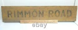 Wooden Rimmon Road sign wood 1900's old Mustard paint antique automobilia car