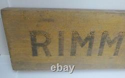 Wooden Rimmon Road sign wood 1900's old Mustard paint antique automobilia car