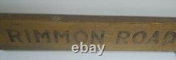 Wooden Rimmon Road sign wood 1900's old Mustard paint antique automobilia car