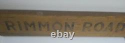 Wooden Rimmon Road sign wood 1900's old Mustard paint antique automobilia car