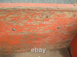 Wooden wheelbarrow antique vtg wheel barrow orange old paint