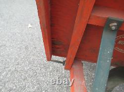 Wooden wheelbarrow antique vtg wheel barrow orange old paint