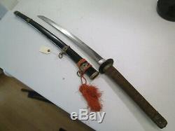 Ww2 Japanese Navy Officers Sword With Scabbard Old Blade Signed Tang #q22
