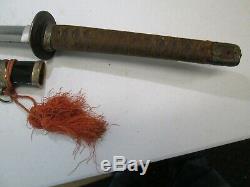 Ww2 Japanese Navy Officers Sword With Scabbard Old Blade Signed Tang #q22