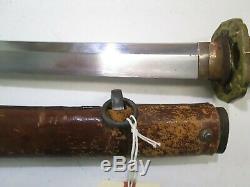 Wwii Japanese Army Samurai Sword With Scabbard Signed Kiyomitsu Old Blade #x17