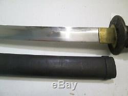 Wwii Japanese Civilian Samurai Sword W Scabbard Old Signed Tsuba Minty Blade C90