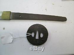 Wwii Japanese Civilian Samurai Sword W Scabbard Old Signed Tsuba Minty Blade C90