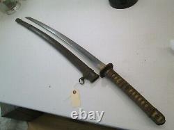 Wwii Japanese Officers Samurai Sword Signed With Unscabbard Old Long Blade #w10