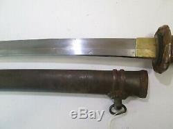 Wwii Japanese Officers Samurai Sword Signed With Unscabbard Old Long Blade #w10