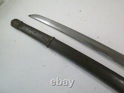 Wwii Japanese Officers Samurai Sword Signed With Unscabbard Old Long Blade #w10