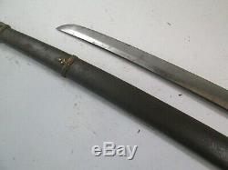 Wwii Japanese Officers Samurai Sword With Scabbard Old Signed Blade Wit Mon #w12