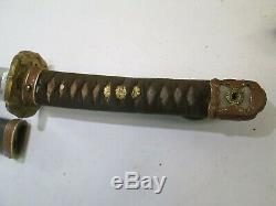 Wwii Japanese Officers Samurai Sword With Scabbard Old Signed Blade Wit Mon #w12