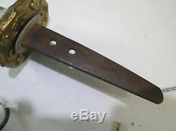 Wwii Japanese Officers Samurai Sword With Scabbard Old Signed Blade Wit Mon #w12